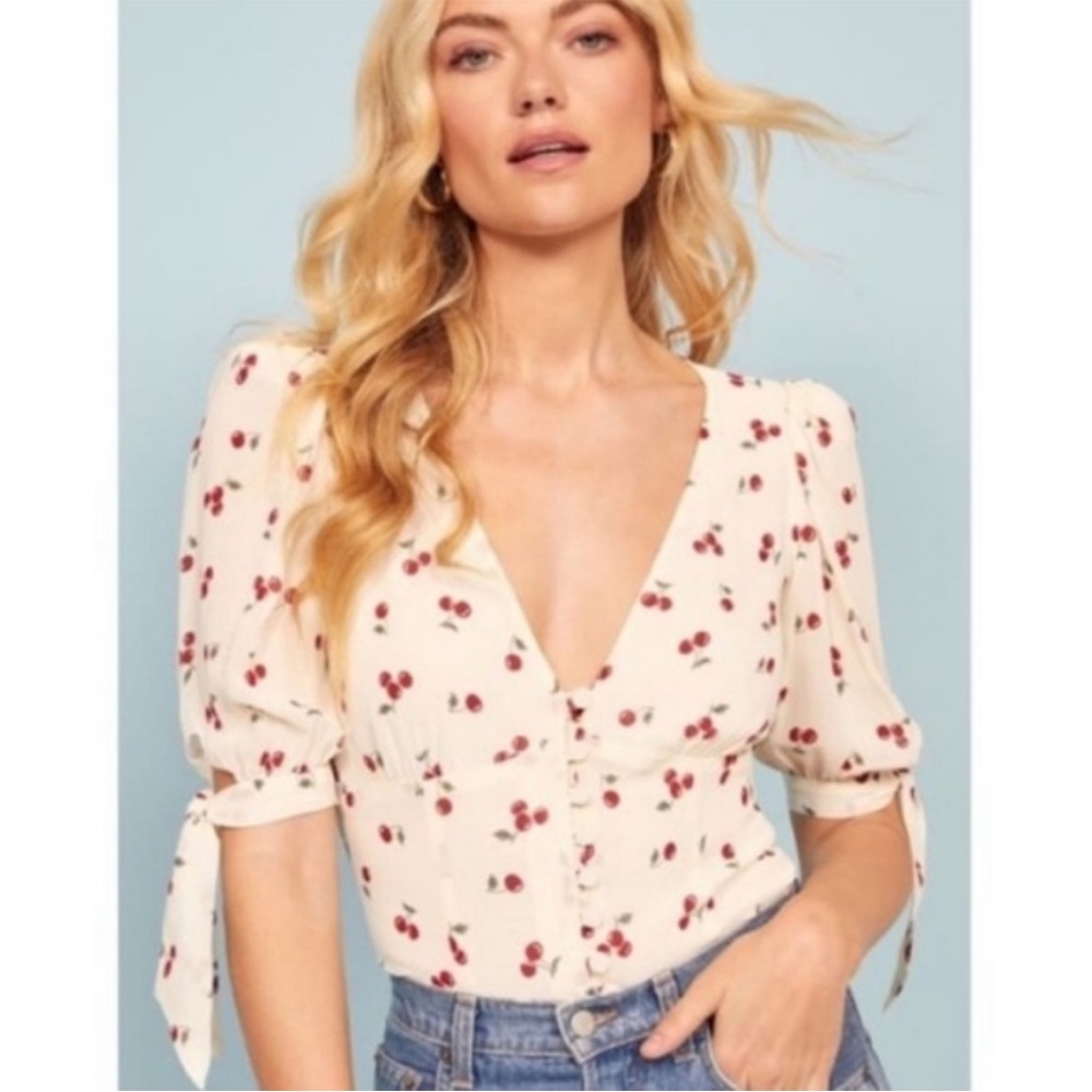 Reformation Cherry Crop Corset Top